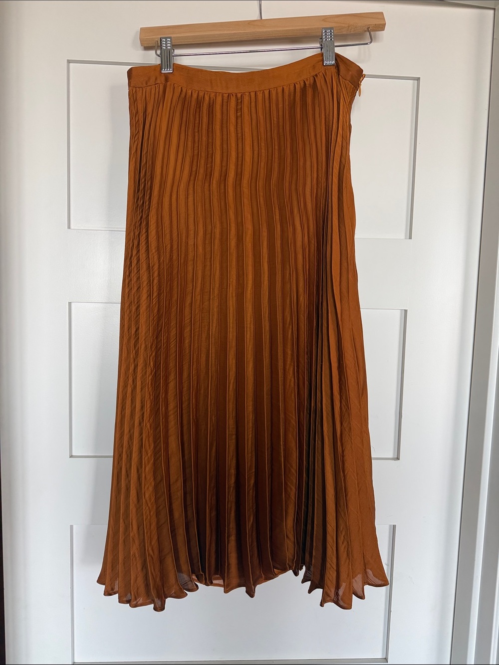 Banana Republic Rust Pleated Midi Skirt